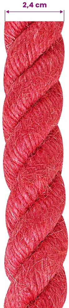 Džiuto virvė 24 mm Raudona 100% Tossa jutas