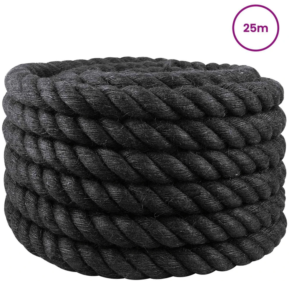 Džiuto virvė 30 mm Juoda 100% Tossa jutas