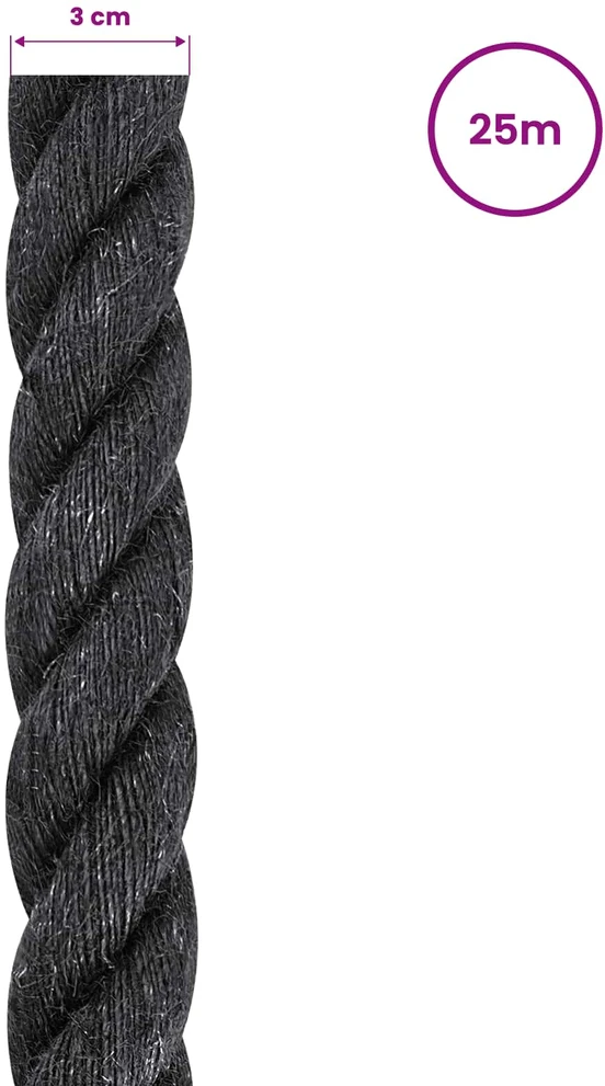Džiuto virvė 300 mm 25 m Juoda 100% Tossa jutas