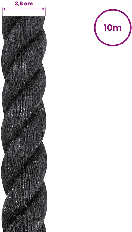 Džiuto virvė 360 mm 10 m Juoda 100% Tossa jutas