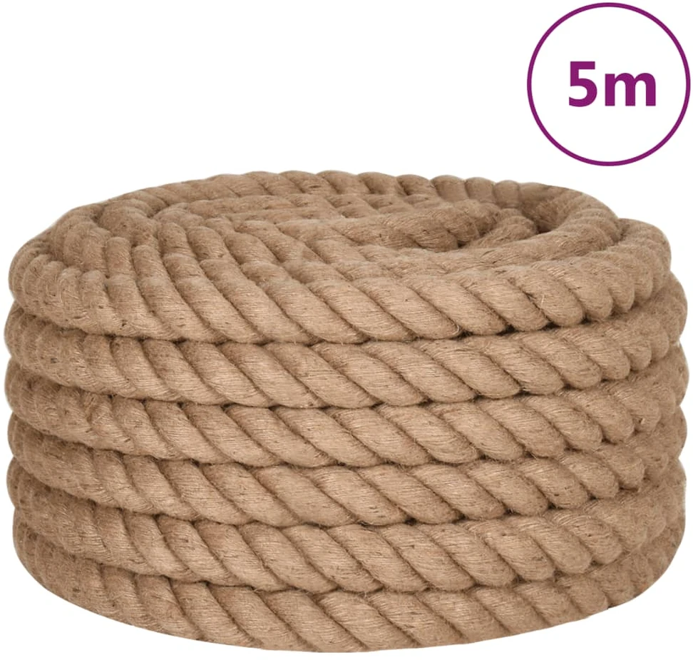 Džiuto virvė, 5 m ilgio, 40 mm storio
