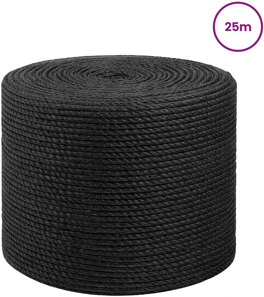 Džiuto virvė 6 mm Juoda 100% Tossa jutas