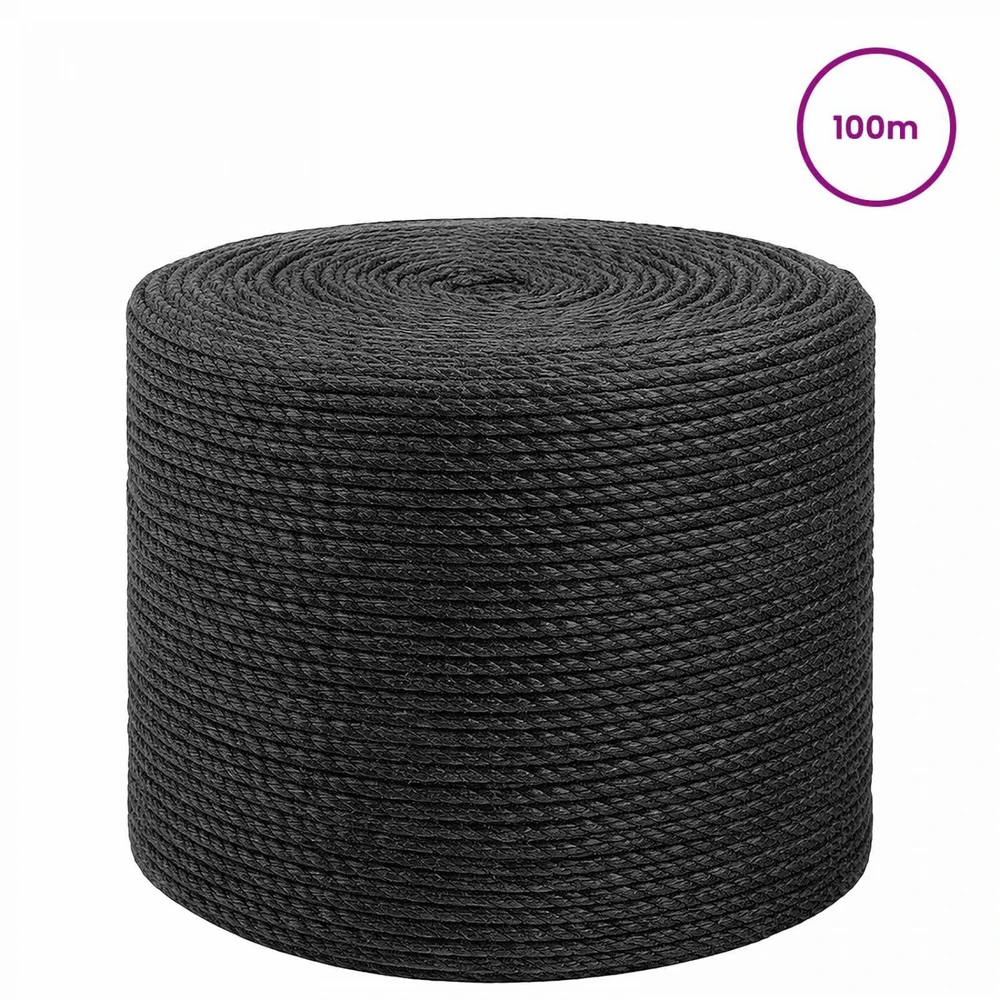 Džiuto virvė 6 mm Juoda 100% Tossa jutas