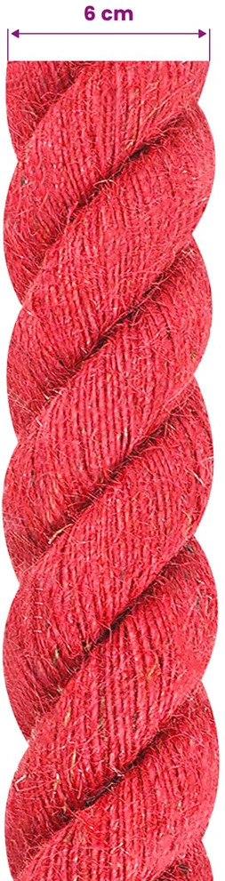 Džiuto virvė 60 mm Raudona 100% Tossa jutas