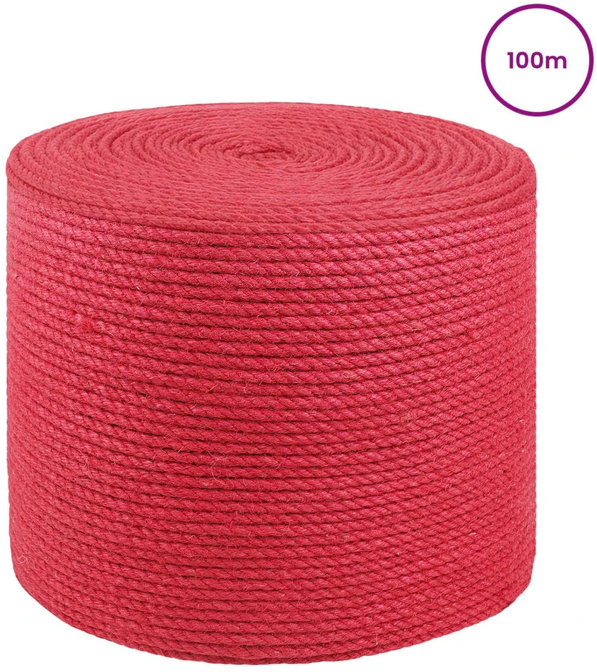 Džiuto virvė 6 mm Raudona 100% Tossa jutas