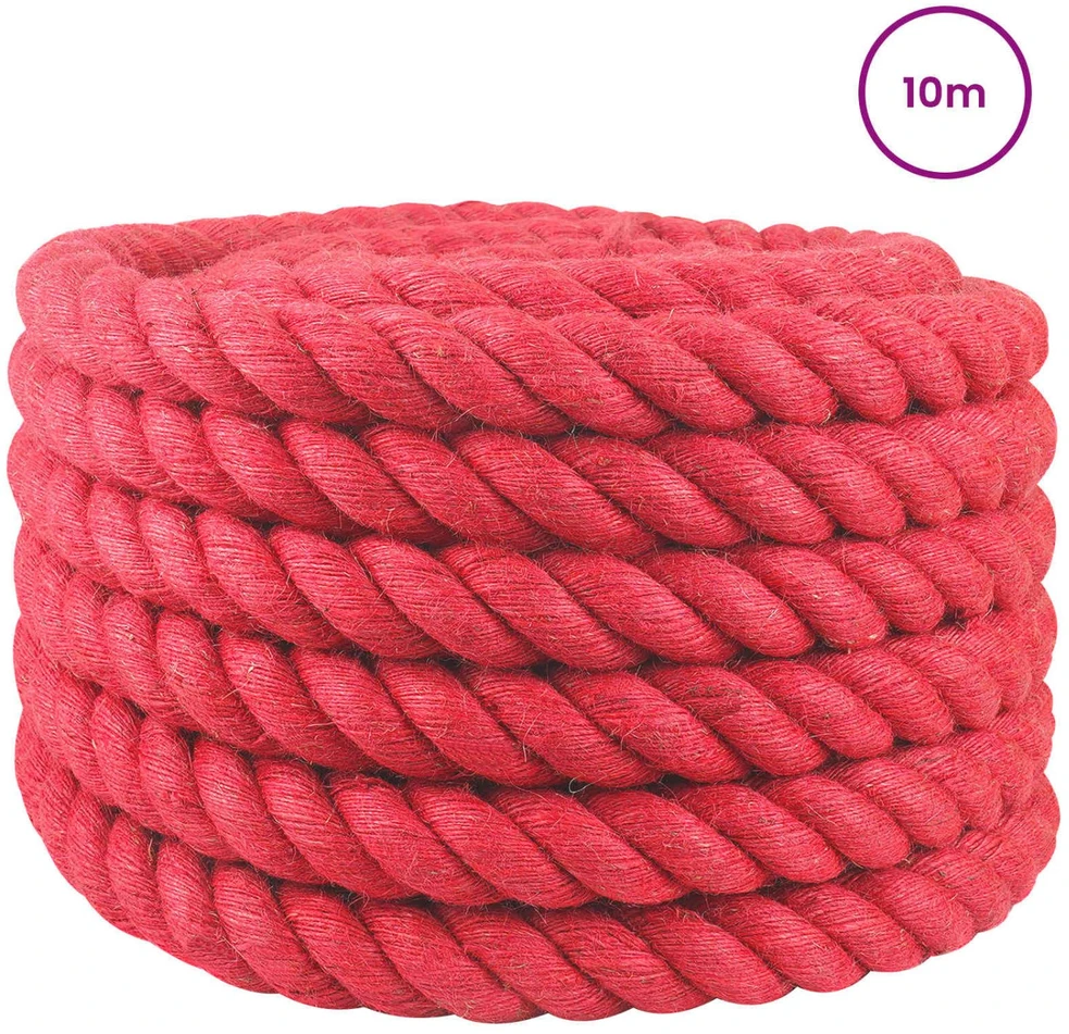 Džiuto virvė 30 mm Raudona 100% Tossa jutas