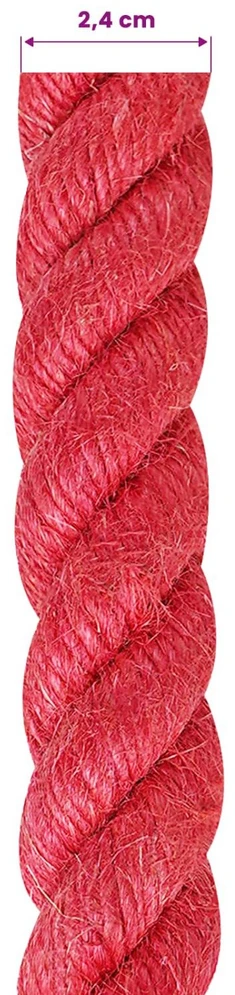 Džiuto virvė 24 mm Raudona 100% Tossa jutas