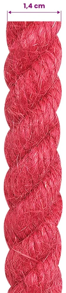 Džiuto virvė 14 mm Raudona 100% Tossa jutas