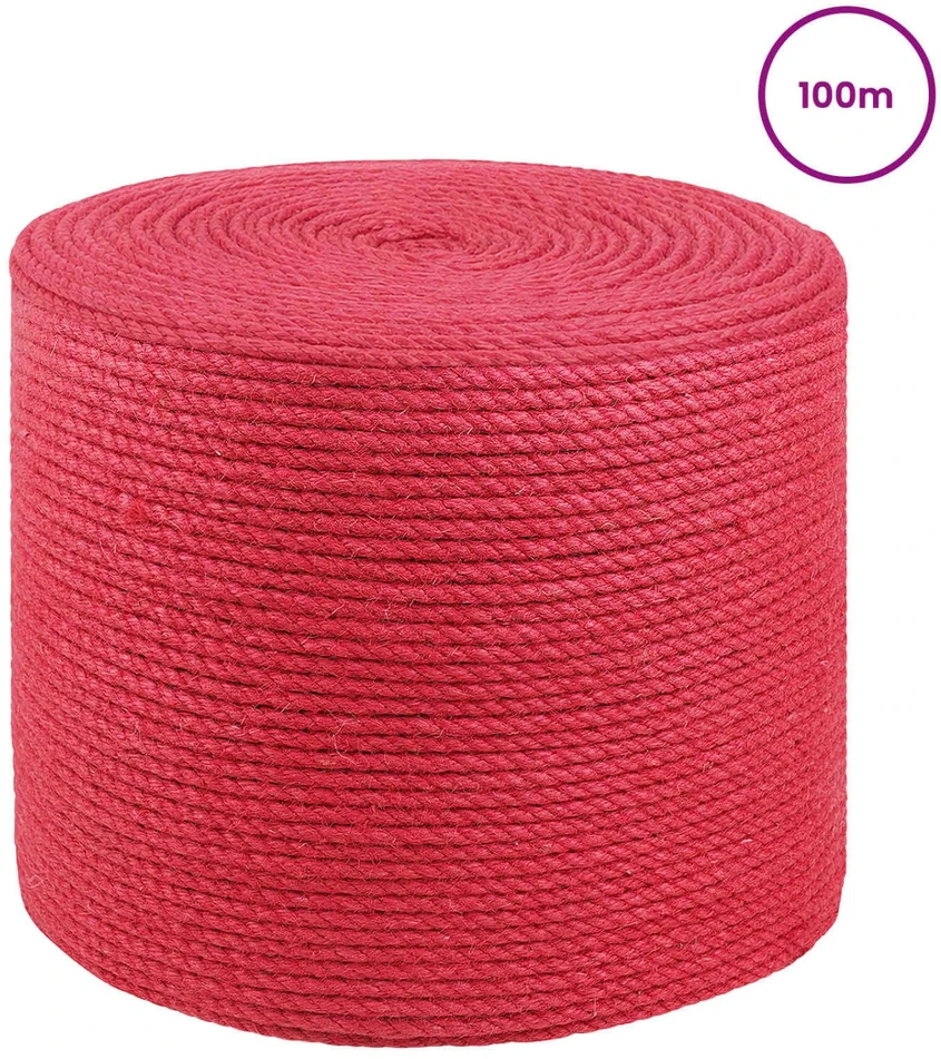 Džiuto virvė 8 mm Raudona 100% Tossa jutas
