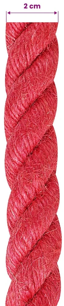 Džiuto virvė 20 mm Raudona 100% Tossa jutas