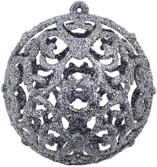 Eglutės žaisliukų rinkinys 100vnt 3/4/6cm baltos/pilkos spalvos