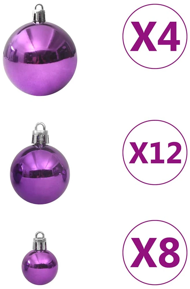 Eglutės žaisliukų rinkinys, 100vnt., violetinės spalvos