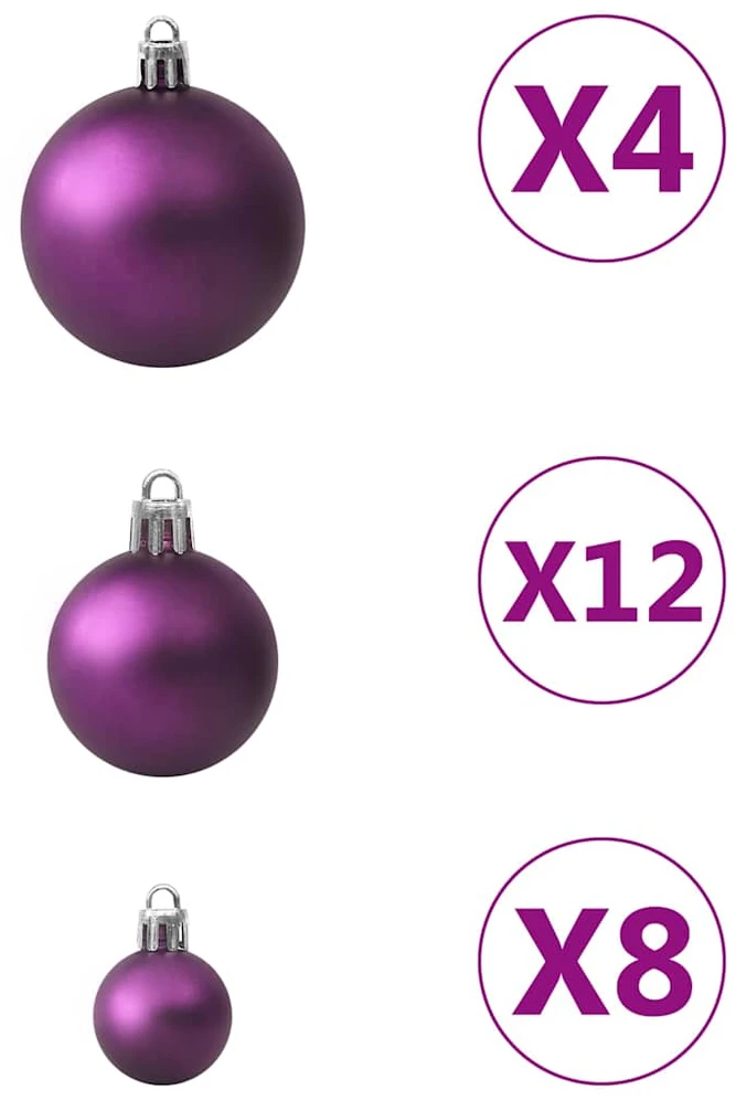 Eglutės žaisliukų rinkinys, 100vnt., violetinės spalvos