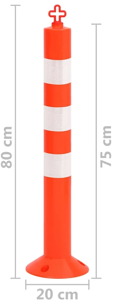 Eismo reguliavimo stulpeliai su grandine, 4vnt., 75cm, PE