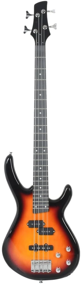 Elektrinė bosinė gitara pradedantiesiems, ruda/juoda, 4/4 46"