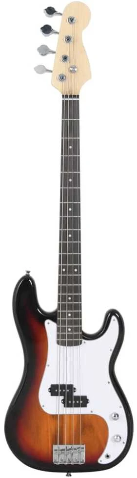 Elektrinė bosinė gitara pradedantiesiems, ruda/balta, 4/4 46"