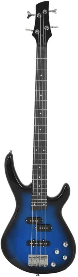 Elektrinė bosinė gitara pradedantiesiems, mėlyna/juoda, 4/4 46"