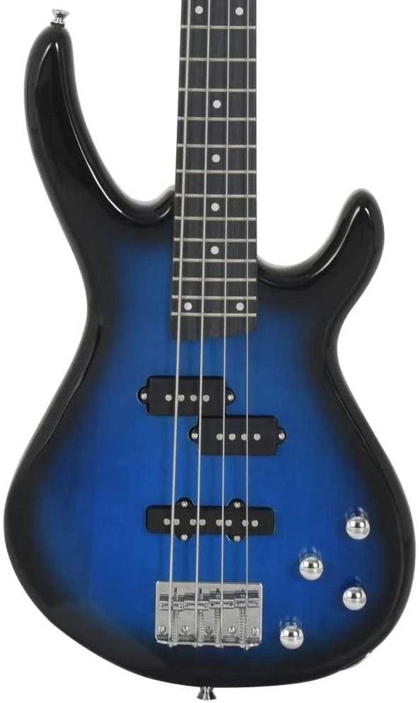 Elektrinė bosinė gitara pradedantiesiems, mėlyna/juoda, 4/4 46"
