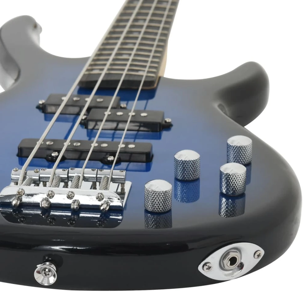 Elektrinė bosinė gitara pradedantiesiems, mėlyna/juoda, 4/4 46"