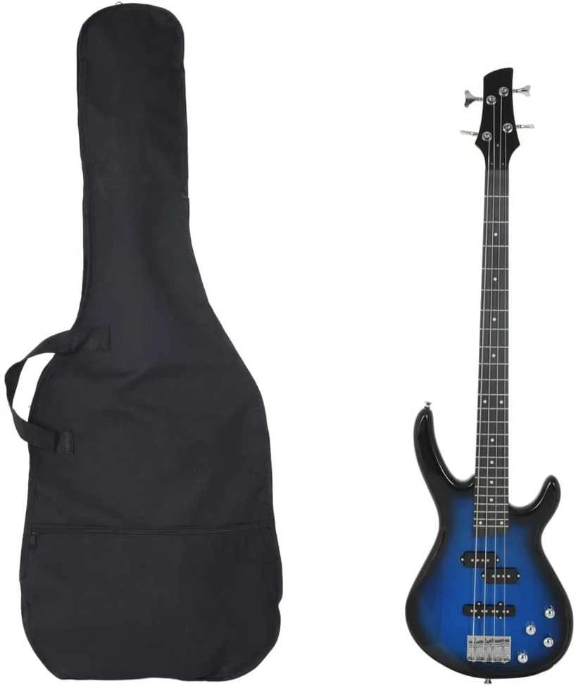 Elektrinė bosinė gitara pradedantiesiems, mėlyna/juoda, 4/4 46"