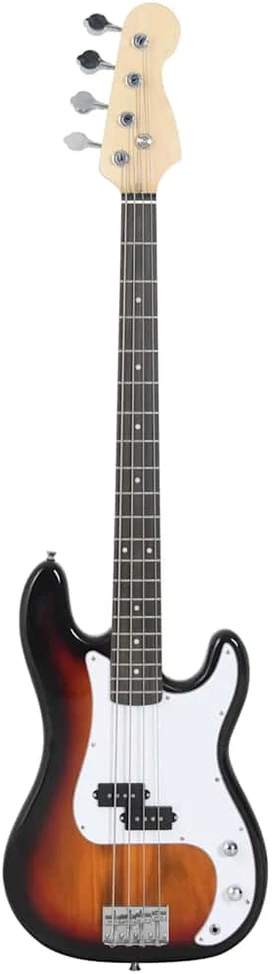 Elektrinė bosinė gitara pradedantiesiems, ruda/balta, 4/4 46"