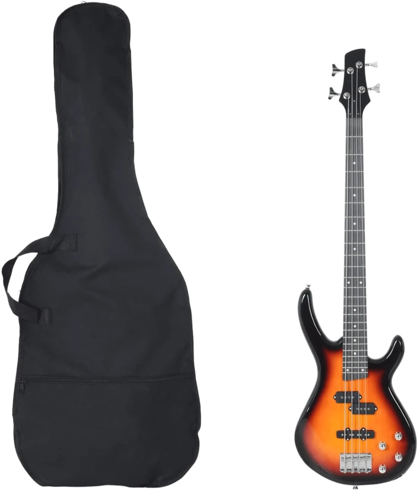 Elektrinė bosinė gitara pradedantiesiems, ruda/juoda, 4/4 46"