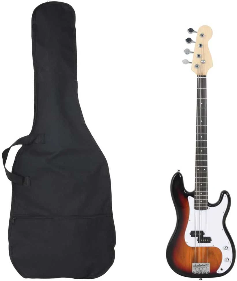 Elektrinė bosinė gitara pradedantiesiems, ruda/balta, 4/4 46"