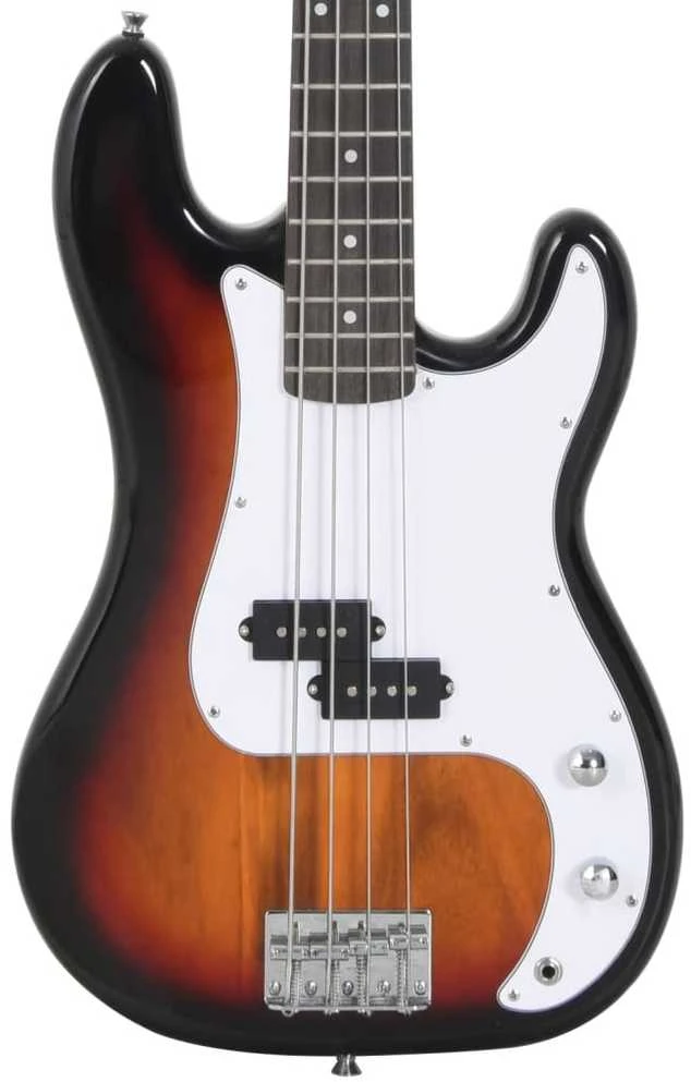 Elektrinė bosinė gitara pradedantiesiems, ruda/balta, 4/4 46"