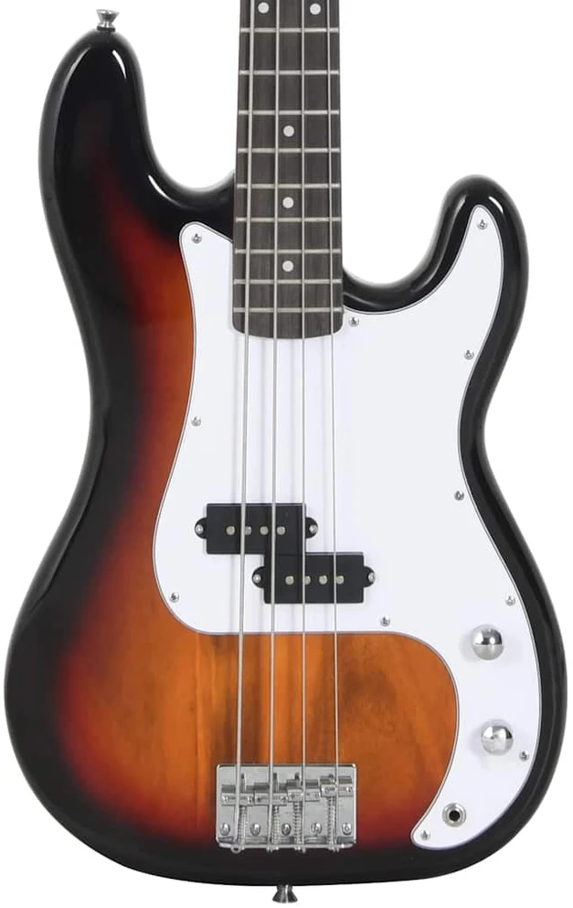 Elektrinė bosinė gitara pradedantiesiems, ruda/balta, 4/4 46"