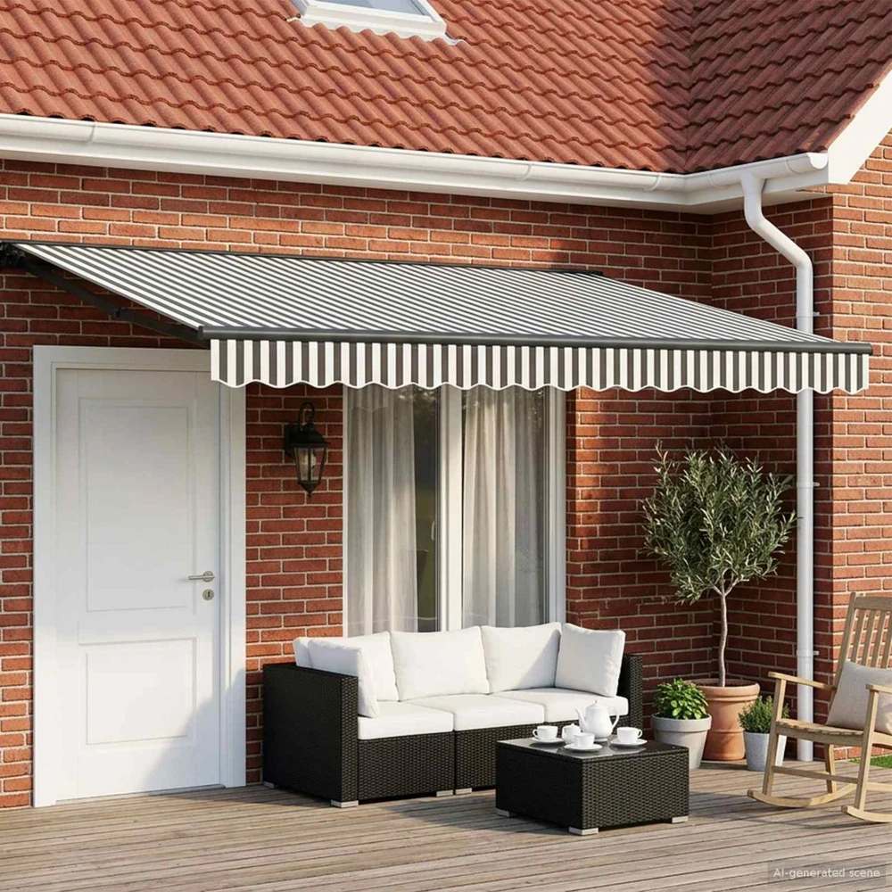 Elektrinė ištraukiama pavėsinė Antracito ir baltos 4,5 × 3 m