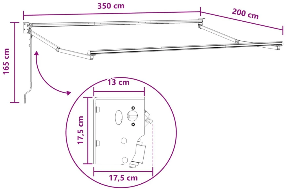 Ištraukiama markizė Smėlio 3,5 x 2 m Poliesteris ir Metalas