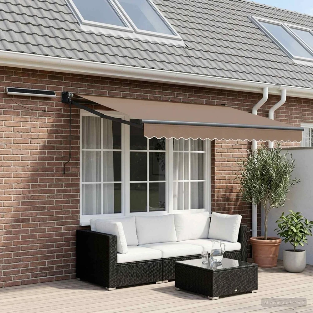 Elektrinė ištraukiama pavėsinė Taupe 3,5 x 2,5 m