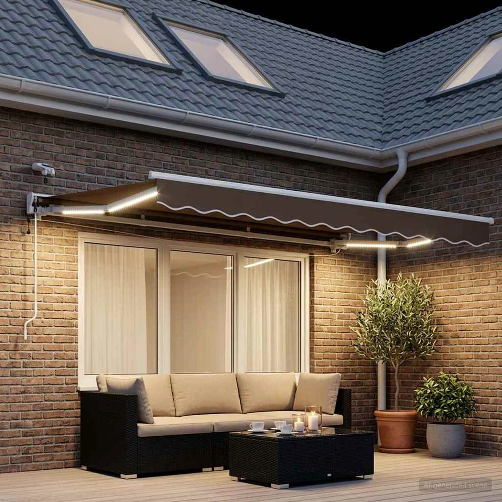 Elektrinė ištraukiama pavėsinė Taupe 3,5 x 2 m