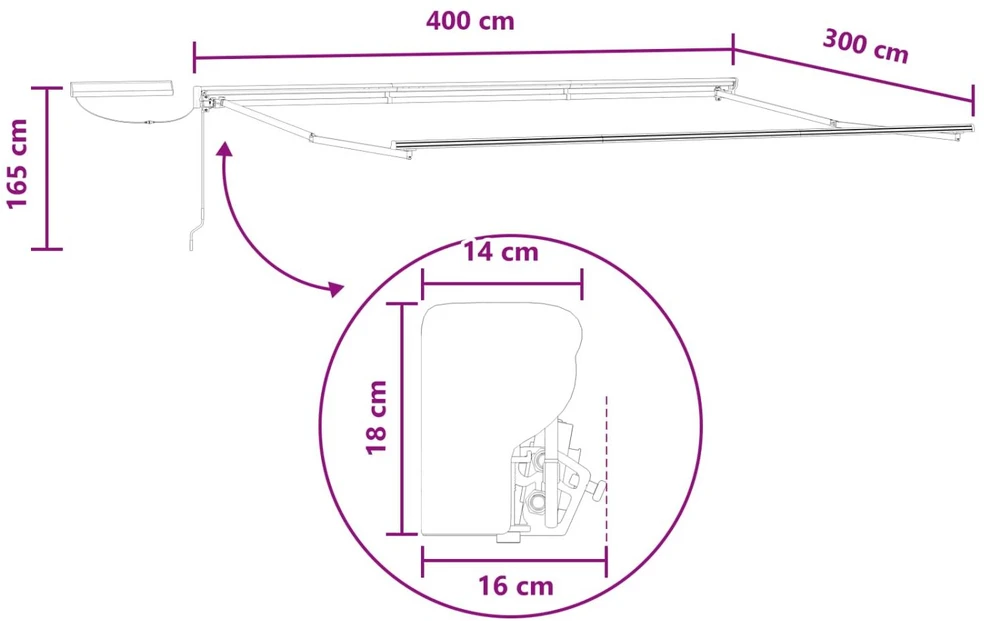 Elektrinė ištraukiama pavėsinė Taupe 4 × 3 m
