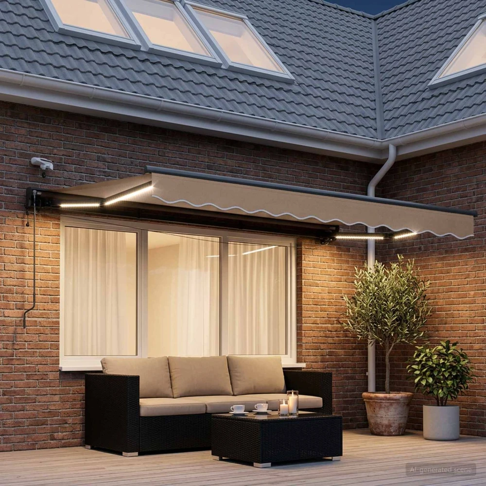 Elektrinė ištraukiama pavėsinė Taupe 4 × 3 m