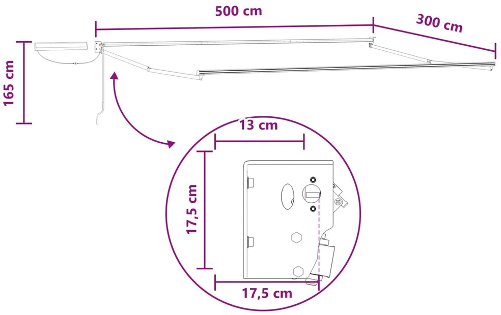 Elektrinė ištraukiama pavėsinė Taupe 5 x 3 m