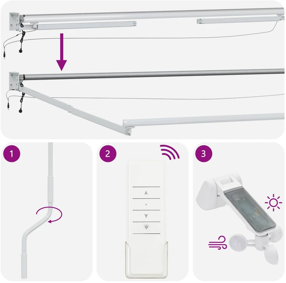 Elektrinė ištraukiama pavėsinė Taupe