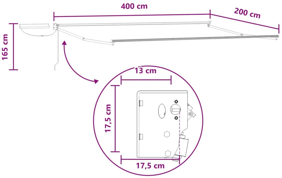 Elektrinė ištraukiama pavėsinė Taupe 4 x 2 m