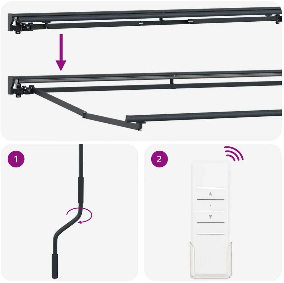 Elektrinė ištraukiama pavėsinė Burgundijos raudona, Antracitas