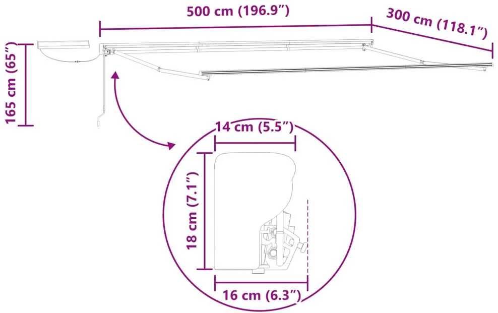 Elektrinė ištraukiama pavėsinė Žalia, Balta, Antracito 5 x 3 m
