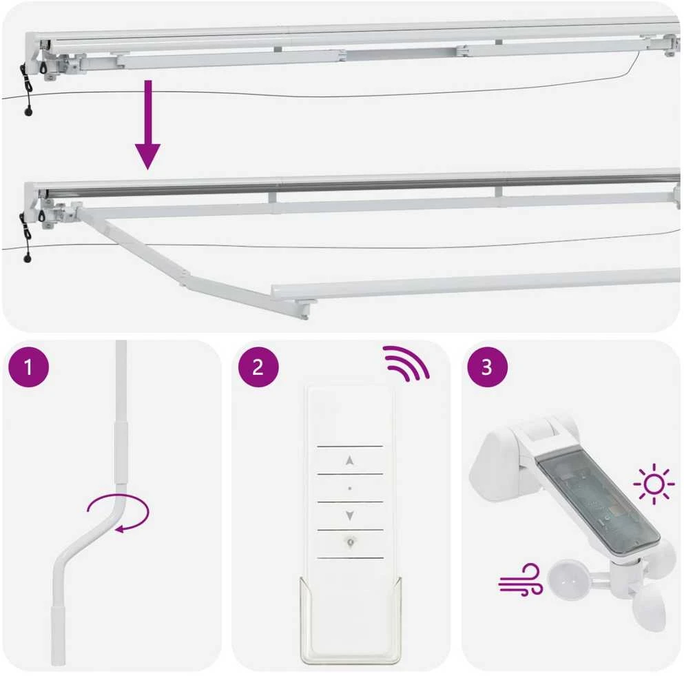 Elektrinė ištraukiama pavėsinė Žalia ir balta 4,5 × 3,5 m