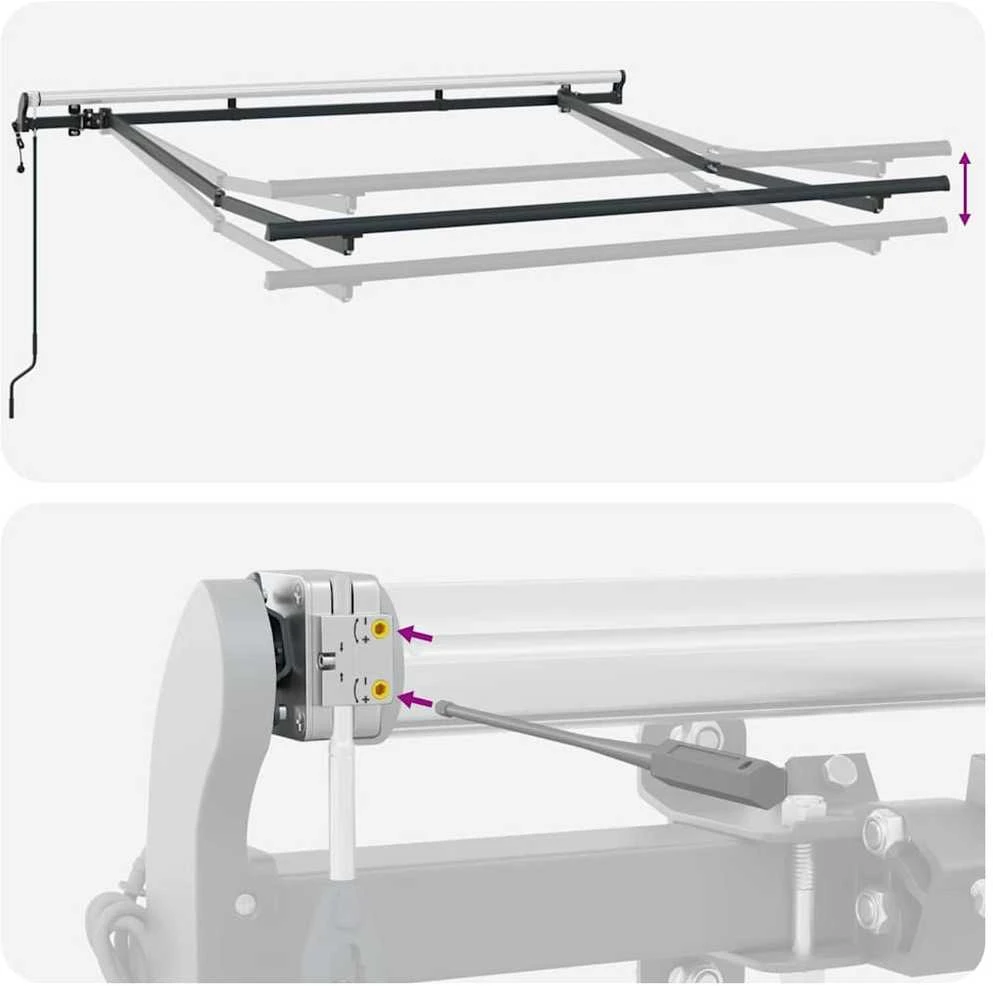 Markizės rėmas Antracito 2,5 x 2 m Metalas