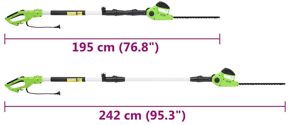 Elektrinės teleskopinės stiebinės gyvatvorių žirklės, 41cm