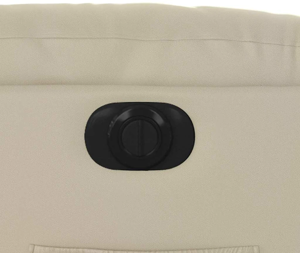 Fotelis Elektrinis atlošiamas krėslas, kreminės spalvos, dirbtinė oda