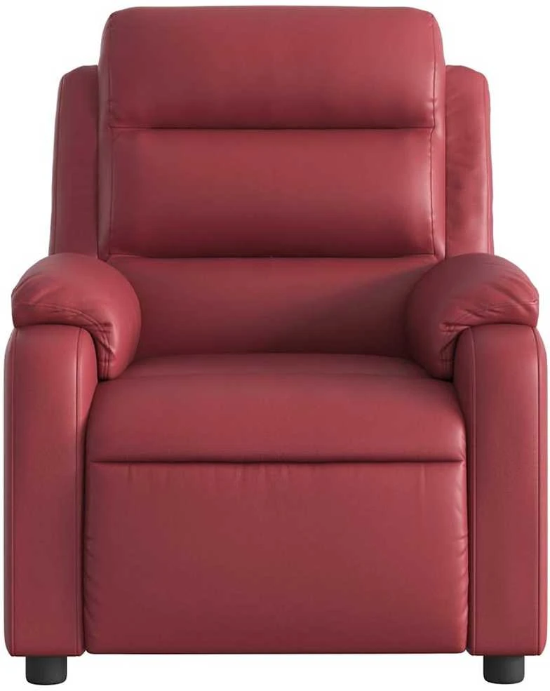 Fotelis Elektrinis atlošiamas krėslas, raudonojo vyno, dirbtinė oda