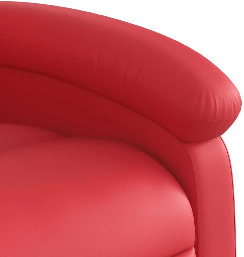 Fotelis Elektrinis atlošiamas krėslas, raudonos spalvos, dirbtinė oda