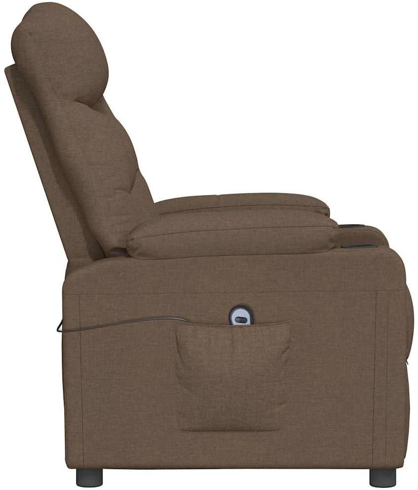 Fotelis Elektrinis atlošiamas krėslas, rudos spalvos, audinys