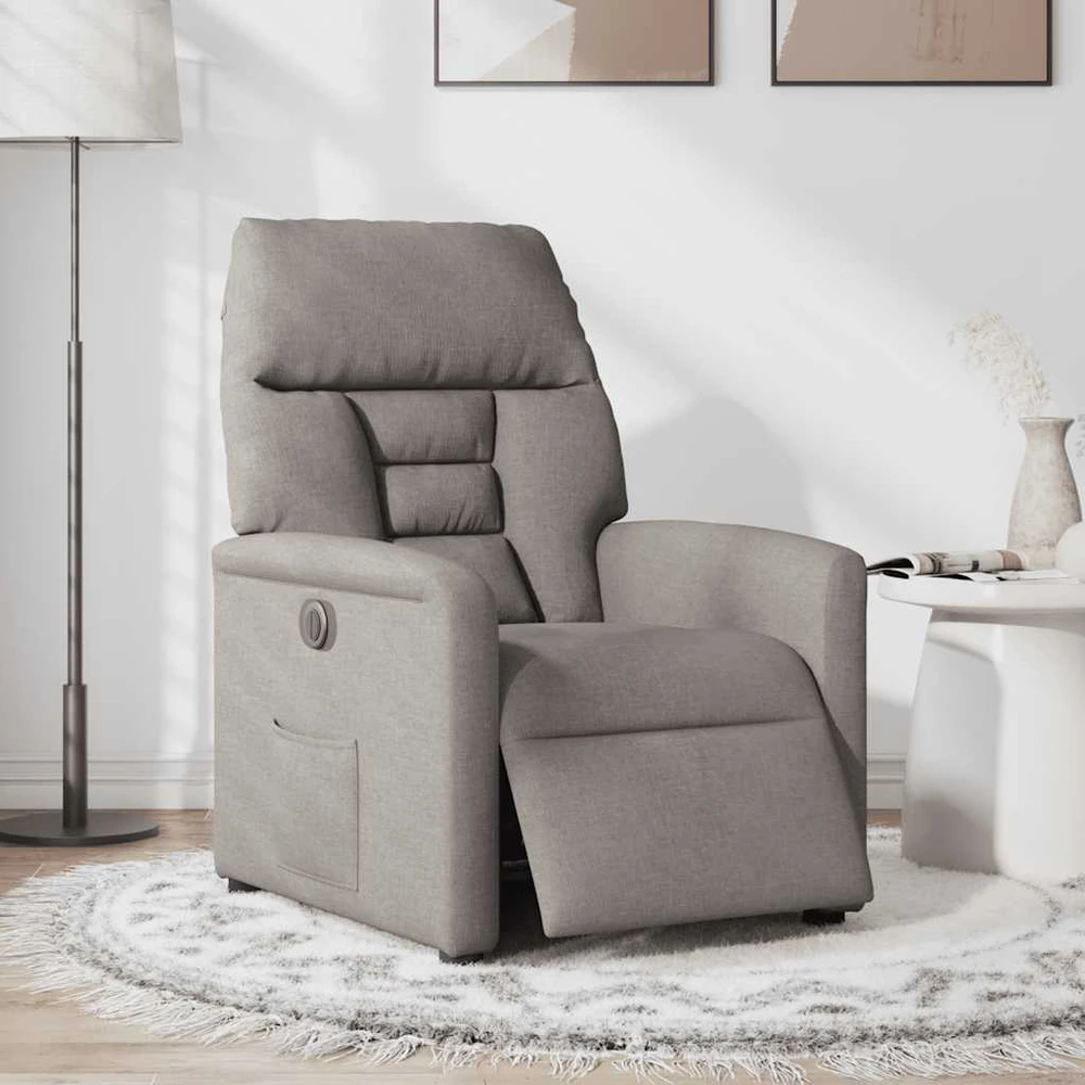Fotelis Elektrinis atlošiamas krėslas, taupe spalvos, audinys