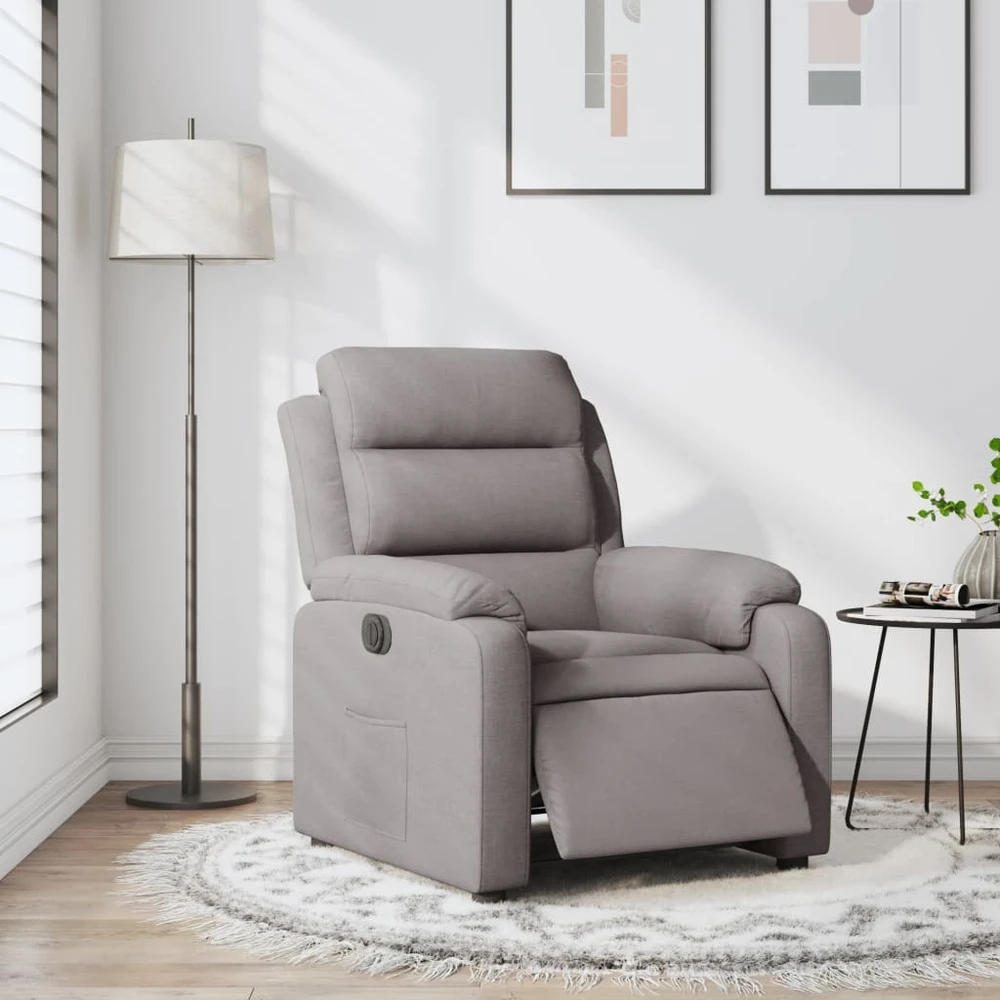 Fotelis Elektrinis atlošiamas krėslas, taupe spalvos, audinys