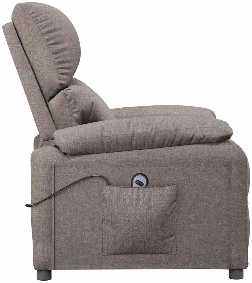 Fotelis Elektrinis atlošiamas krėslas, taupe spalvos, audinys